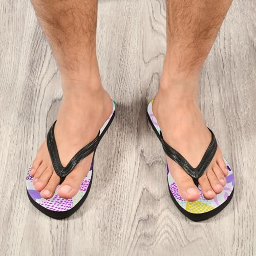 Purple Yellow Hearts Flip Flop Beach Summer Casual Sandal for Women & Men Shower Shoes 208617774
