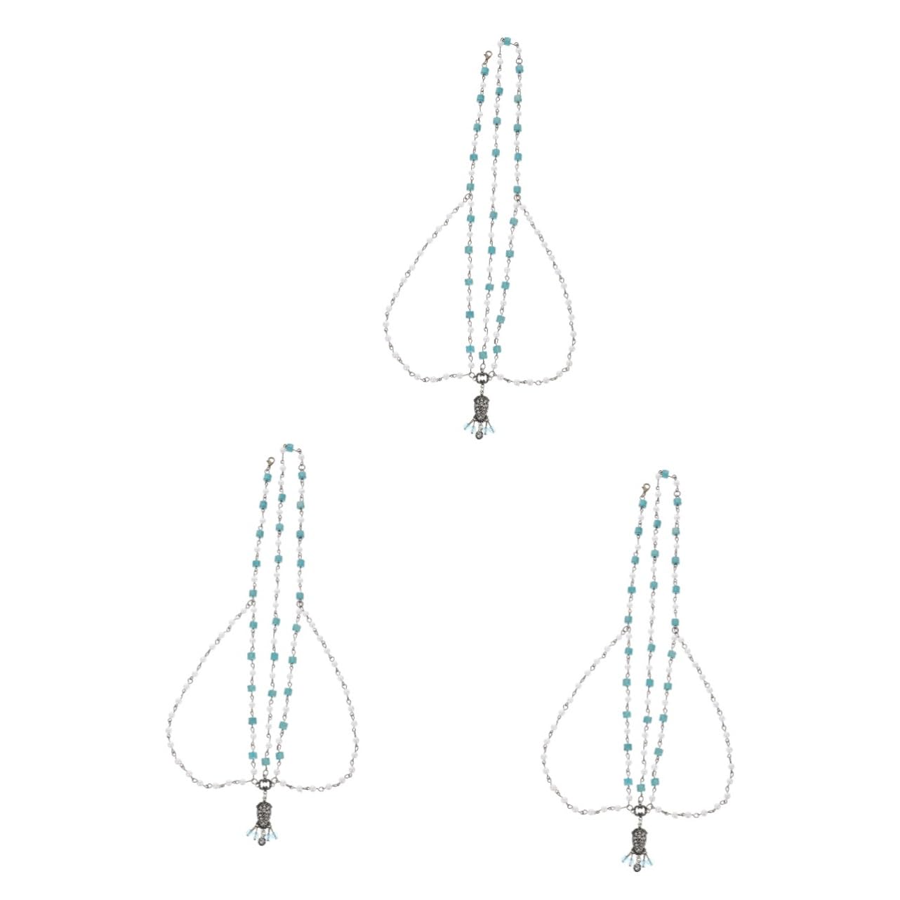 Didiseaon 3 Piezas cadena de cabeza boho tocados moda mijer tiara novia joyería de fiesta tocado de boda para novia joyería de la cabeza para las mujeres cadena de cabeza de aleación