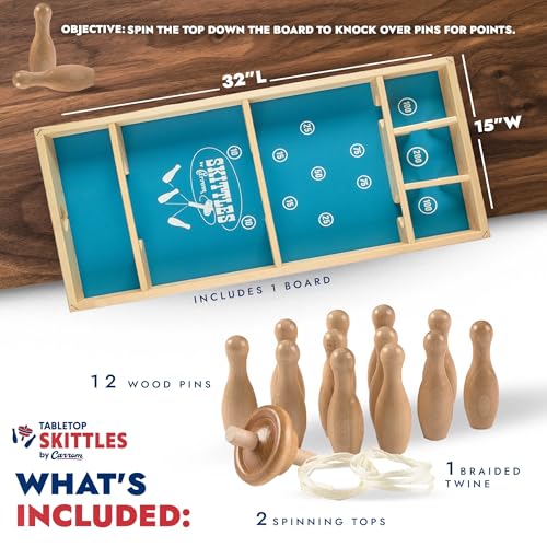 Image of Carrom Skittles Game - Large Board Games for Adults & Children - Wooden Family Board Games for Family Night - Indoor and Outdoor Games for Family