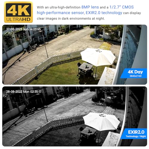 Image of VIKYLIN 4K 8MP PoE IP Dome Camera Outdoor /Indoor,4K PoE Vandal Dome Security Camera with Human Vehicle Detection,2.8mm Lens,98ft Night Vision,Built-in Mic,IK10 /IP67,NDAA Compliant(Not PTZ),White