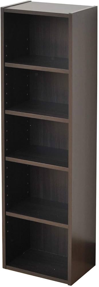 Amazon|山善 本棚 幅25.5×奥行17×高さ90cm 5段 スリム 棚板高さ調節