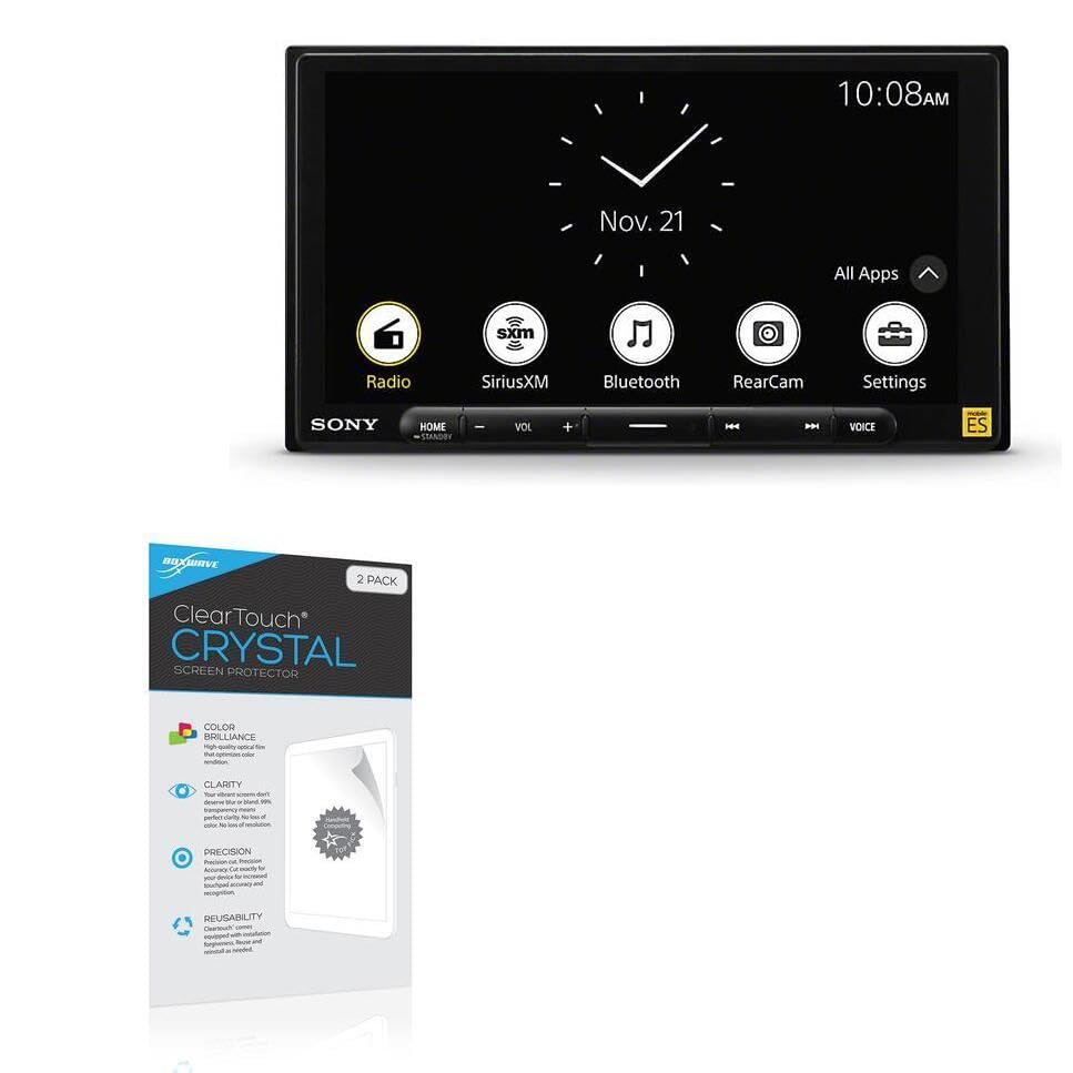 BoxWave Screen Protector Compatible with Sony XAV-9000ES - ClearTouch Crystal (2-Pack), HD Film Skin - Shields from Scratches