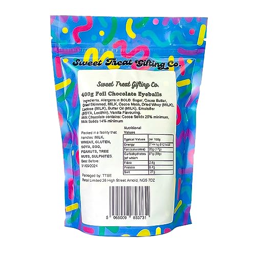 Milk Chocolate Eyeballs Halloween Sweets 400g 80 Pack by The Sweet Treat Gifting Co.