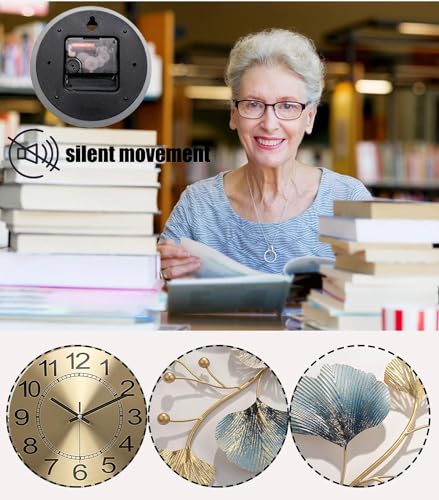 Image of Funterst Handcrafted Wall Clock Classic Stylish Wall Art Silent Movement Metal Wall Clock Home Decor Clock For Living Room, Bedroom, drawing room, Kitchen Non Ticking Quartz Mechanism (36X12 inch) (Aws-4)