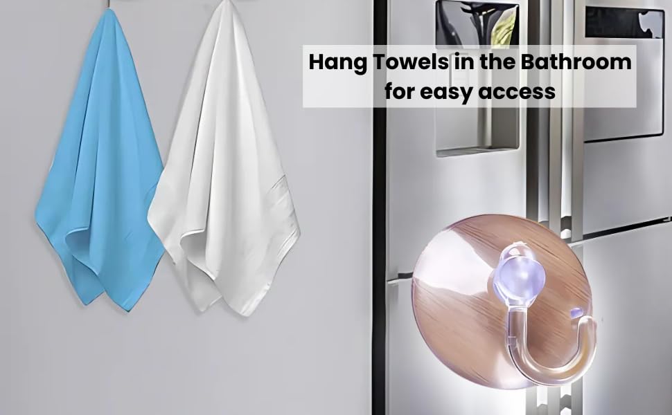 Image of Transparent Rubber Vacuum Sucker Hooks for Glass,Mirror | Hanger Strong Suction Cup Bathroom Kitchen Window Wall Accessorie (6, Standard)