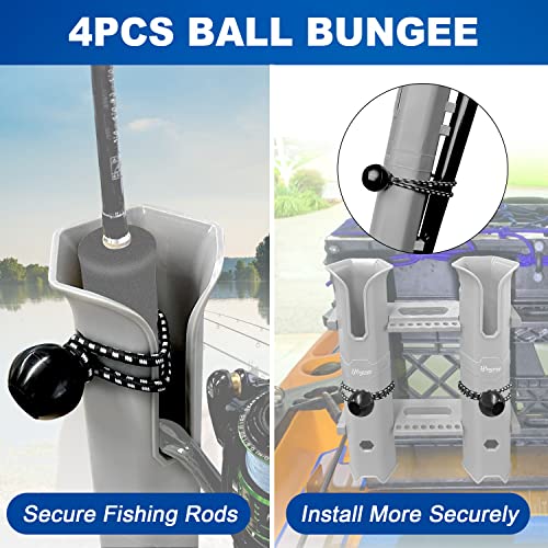 Hlogree Fishing Rod Holder For Boats,Kayak Crate,Cooler,Fishing Tube Rod Holder Bracket,Pole Tube 4 Rod Rack With Screws,Side-Mount Fishing Rod Rack Holder,Plastic Fishing Pole Holder (Holds 4 Rods) #TOP3