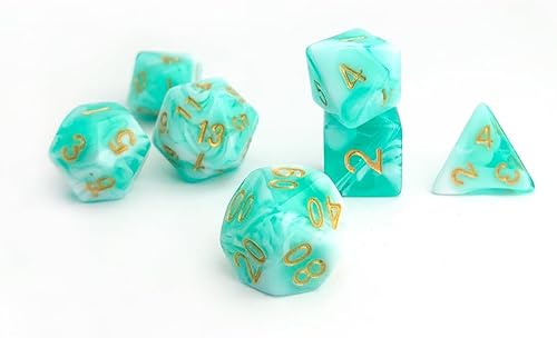 Miniatura 3 de DND - Juego de 7 dados poliédricos para D&D, TTRPG, Calabozos y Dragones, juegos de dados de mesa, accesorios DND, dados del sistema D20verde