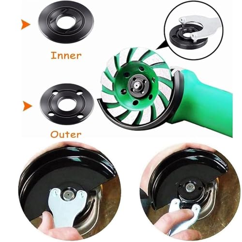 JDCMEI 4 Stück Ersatzteile Winkelschleifer, Winkelschlüssel Flanschmuttern Kit, Schleifer Flansch Winkelschlüssel Schraubenschlüssel Metall Kontermutter für mehrere Modelle von Winkelschleifern