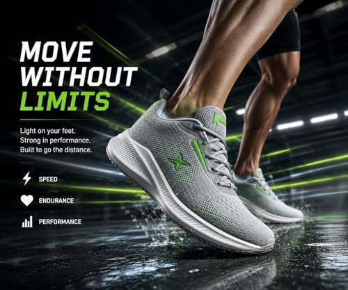 Image of Kraasa Men's Running Shoes | Breathable Mesh Upper | Lightweight Phylon Sole | Cushioned EVA Insole | Comfortable Sports & Casual Sneakers for Gym, Walking & Daily Use