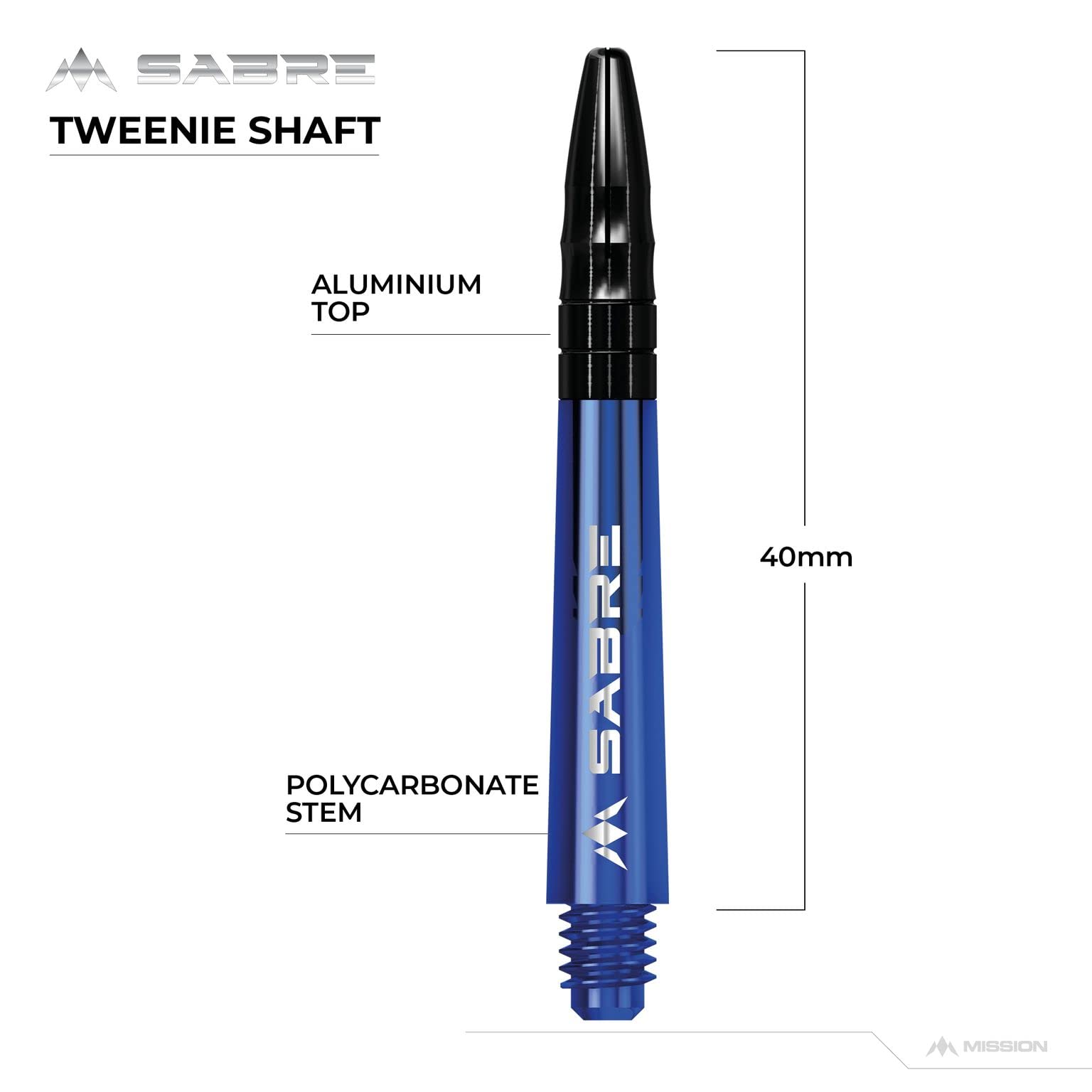 Blue Aluminum Dart Shafts - 3 Sets (9 Shafts), 2BA Inbetween (1 3/4 inch) + O'rings