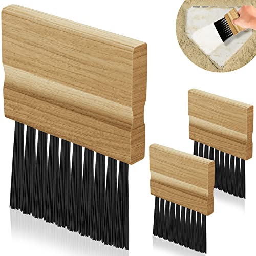 Suclain 3 Pieces Umpire Brush with Wood Handle Softball Baseball Home Plate Brush for Umpire Equipment Kit Black 4.33 x 3.15 x 0.39 Inches