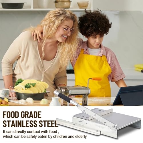 Manual Meat Slicer, Portable Frozen Meat Cutter, Stainless Steel Vegetable Meat Cleavers Beef Mutton Roll Slicing Machine for Home Restaurant Cooking Hotpot