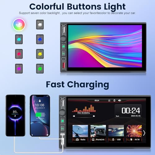 Radio Doble Din Inalámbrico con Pantalla Táctil HD 7" miniatura 5