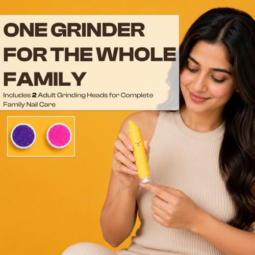 Image of Baby Nail Trimmer Rechargable | New Born Essentials | Baby Nail Cutter New Born 0-12 Months | 6 Filer Heads Adjustment |1 Year Warranty |Banana Pop