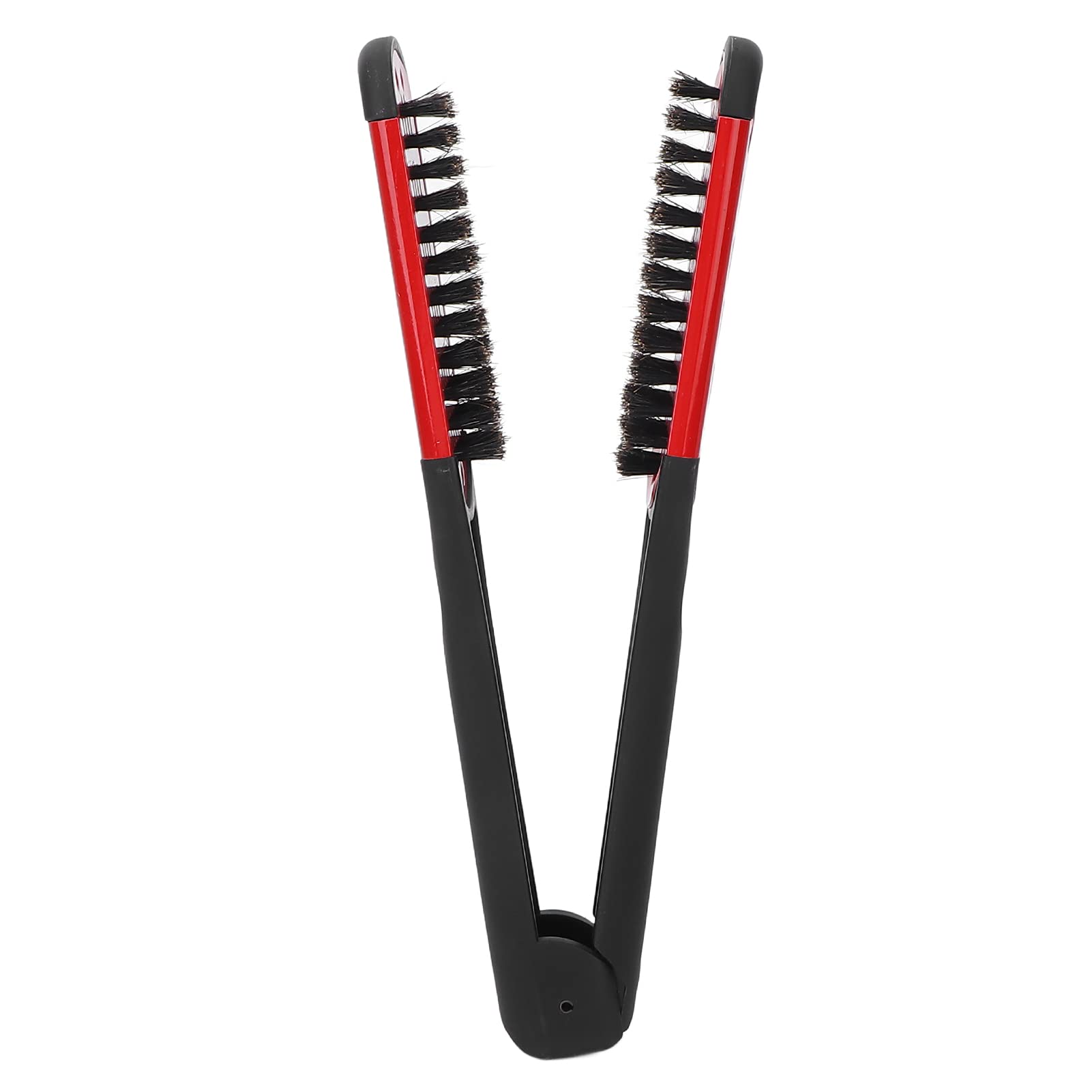 Double-sided Clamp Bristle Brush, Hair Straightener Styling Tool, Reducing Build Up, Conditions & Controls Frizzy Hair(red) - Image 3