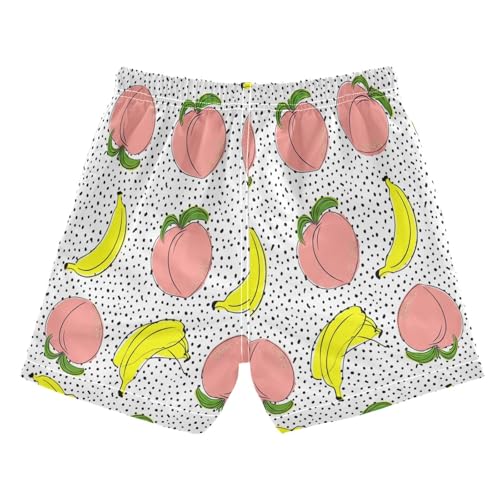 Swimming Shorts for Boys, Toddler Swim Trunks 2t, Peaches Bananas Polka Dot2