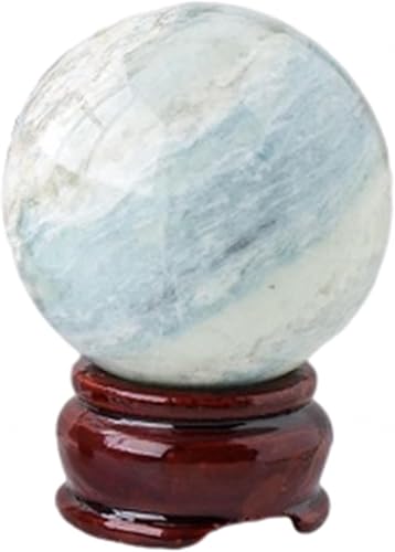 Esfera de calcita azul natural del Caribe mineral de cristal, energía de reiki, piedra curativa, colección, bola de cristal azul-52.4 in