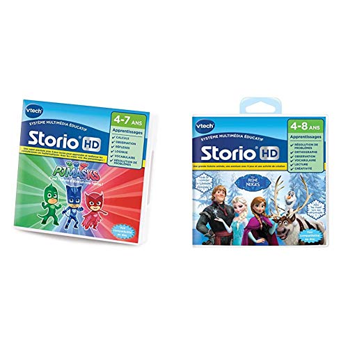 VTech - 271105 - Jeu HD Storio Le Pyjamasque & 274505 - Jeu pour Tablette - HD Storio - La Reine des Neiges