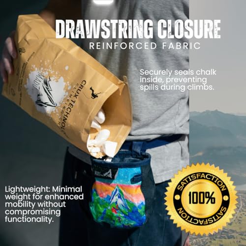 Madu Climb Rock Climbing Bag Sport Climb Chalk Pouch with Zippered Pocket, Brush Holder - Image 3