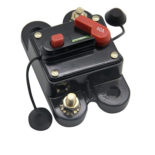 Disyuntor de 60 amperios con reinicio manual 12V-24V DC Montaje en superficie para motor de arrastre automático marino barco coche estéreo altavoz