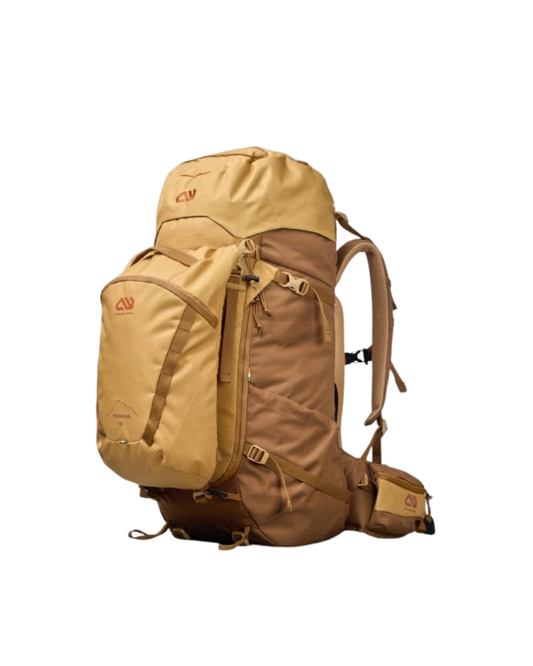 Trishul 50L Modular Trekking Rucksack with detachable 10L daypack, rain cover, AeroSpine support & front opening. Ideal for hiking, trekking & expeditions.-image-40