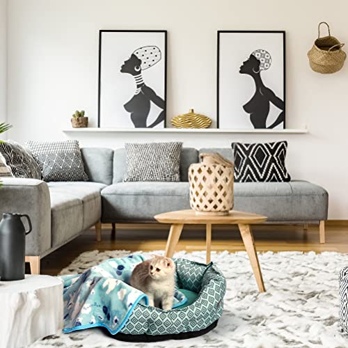 Cat Bed Dog Beds for Small Dogs, Non-Sticky Hair, Easy Clean, Free Soft Flannel Blanket, Kitten Bed for Indoor Cats, Non… - Image 2