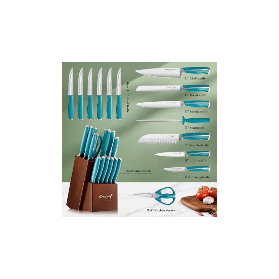 Knife-Set-Kitchen-Knife-Set-with-Block-Wooden-Emojoy-15-Pieces-Knife-Block-Set-Stainless-Steel-Kitchen-Knives-and-Serrated-Steak-KnivesBlue-Chef-Knife-Set-with-Sharpener Knife Set, Kitchen Knife Set with Block Wooden, Emojoy 15-Pieces Knife Block Set Stainless Steel Kitchen Knives and Serrated Steak Knives,Blue Chef Knife Set with Sharpener