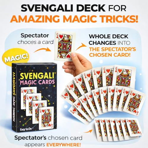 Image of Mini Magic Trick Kit | 4 Easy Magic Tricks Set for Beginners & Kids | Includes Svengali Deck, X-Ray Vision Dice, Dice Bomb & Thumb Tip with Silk | Magic Props Gift Set