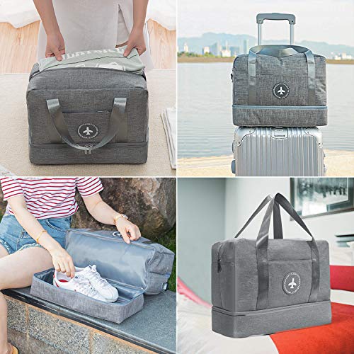 DTNO.I Sports Gym Bag, Small Travel Duffel Bag with Wet Pocket & Shoes Compartment, Packable Travel Luggage Bag Gym Duffle Bag for Men and Women - Image 6