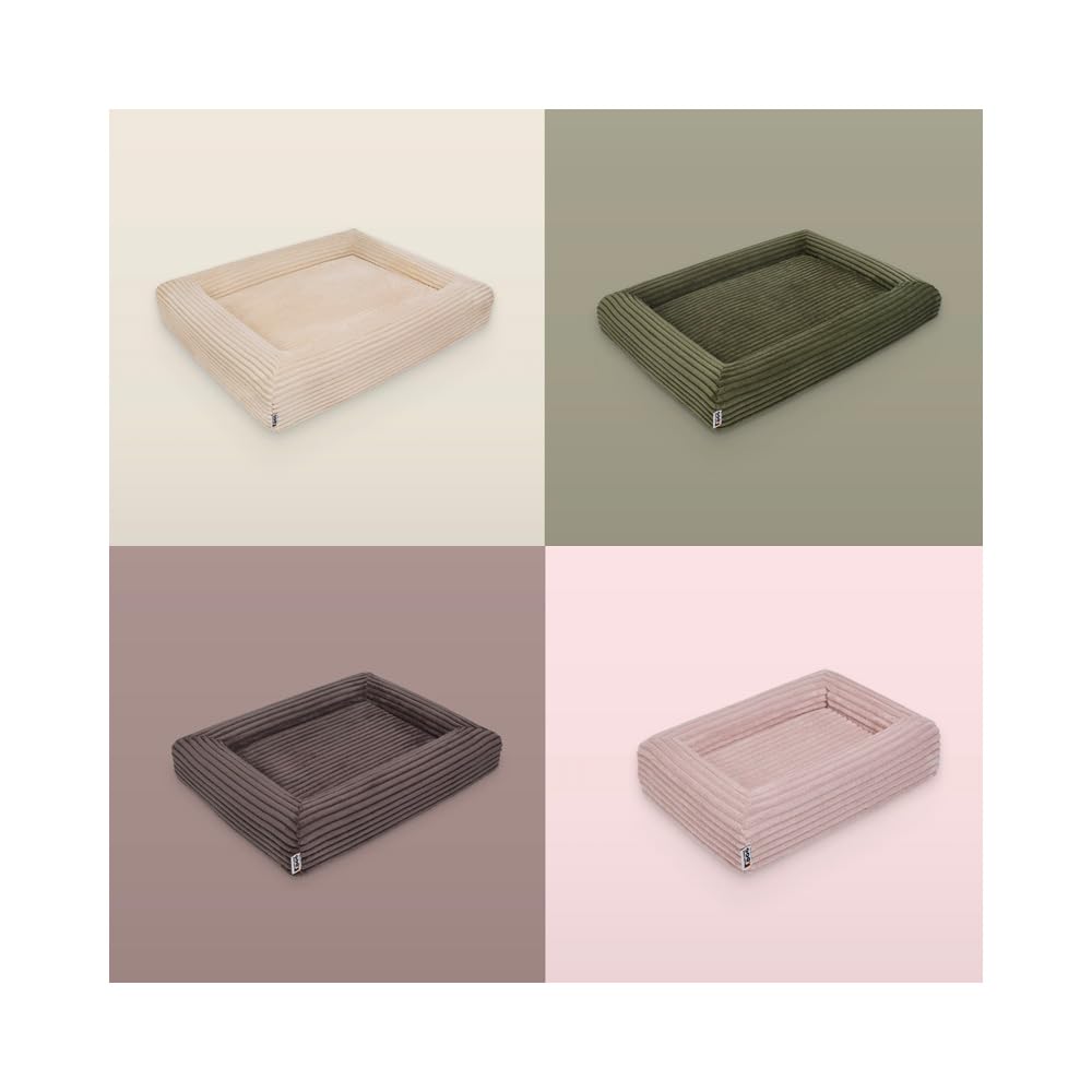 Orthopädisches Hundebett Cloud – Komfortable Hundematte mit Memory-Schaum, Abnehmbarer Bezug & Rutschfester Unterseite – 4 Größen (XS–L) & 4 Farben (S 80x60 Dusty Pink)