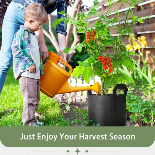 Greatbuddy 5 Gallon Grow Bags 12-Pack, Thick Fabric Pots For Plants, Sturdy Handles & Reinforced Stitching, Labels Included, Black #TOP5