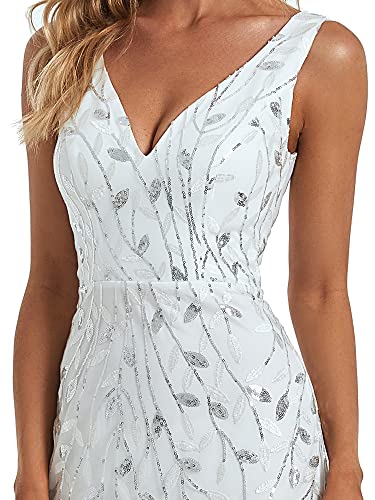 Image of Ever-Pretty Women's Sequin Formal Dress Double V-Neck Sleeveless Mermaid Long Evening Prom Dresses 07886