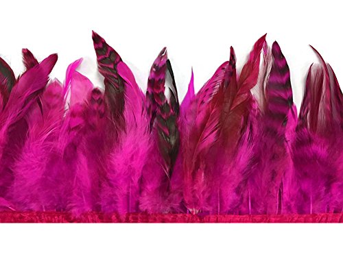 Schuman Feathers, 1ft, Stripped Coque, 8-10 inch, 100-125 Feathers, Cocktails, Millinery, Derby hat Feathers, Wholesale, per 12 inches (Coral)