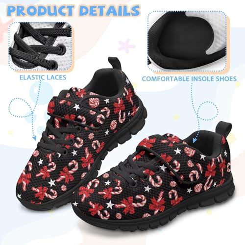 Christmas Sneakers for Girls Slip on Walking Shoes Breathable Lightweight Athletic Shoes with Hook and Loops4