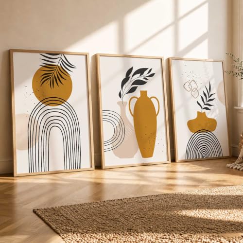 Image of kotart Painting for Wall Decoration - Modern Art Wall Decor Framed Painting for Living Room Bedroom - Framed Wall Posters /Paintings with Frame (11 x 14 inch, Multi) Set of 3 (Art 6, 13x17 inch)