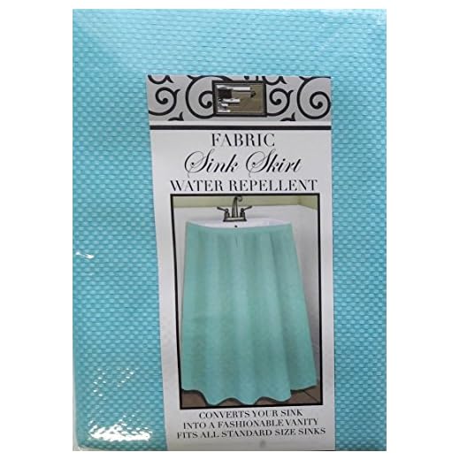 DI Home & Style Fabric Sink Skirt Mosaic Stitch Turquoise