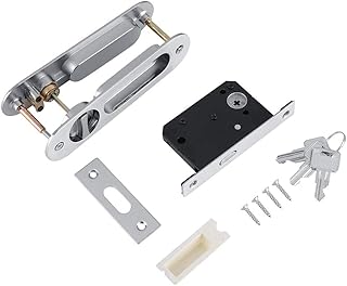 Ruiqas Sliding Door Lock Handle Anti- with Keys for Barn Wood Furniture Silver1 Barn Door Lock Sliding Door Lock Door Lock Sliding Door Lock Door Lock Handle Wood Door Lock Door Lock Sliding Door Loc