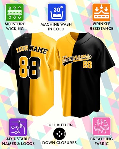 Personalized Split Baseball Jersey - Custom Uniform with Number, Name & Logo - Customized Softball Shirt for Adult and Youth miniatura 4