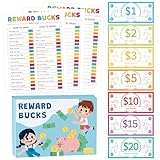 EZdhuawuse Reward Bucks Charts for Kids - 633Pcs Christmas Gifts Good Behavior Reward Chore Chart, Family Housework Arrangement Earn Commend Coin Props, Play Game Behavior List for Parent Child