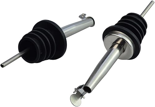 Miniatura 4 de 5 piezas de vertedores de botellas de vino, de acero inoxidable, boquilla abatible, tapones para botellas de vino, vertederos rápidos, botellas de