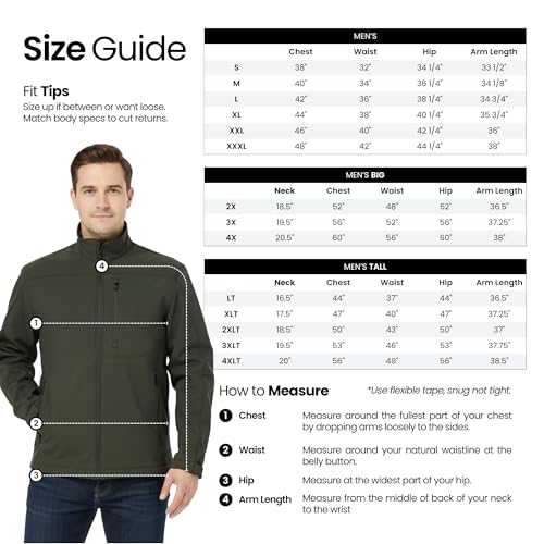 Image of Weatherproof Men's Softshell Jacket - Wind & Water Resistant - Breathable, Lightweight Outdoor Coat
