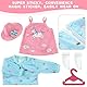 Aolso Kleidung Outfits für Baby Puppen, Puppenkleidung =langärmeliges Trägerkleid+Mütze+Socke+Aufhänger, Puppe Zubehör für Baby Puppen 35-45 cm