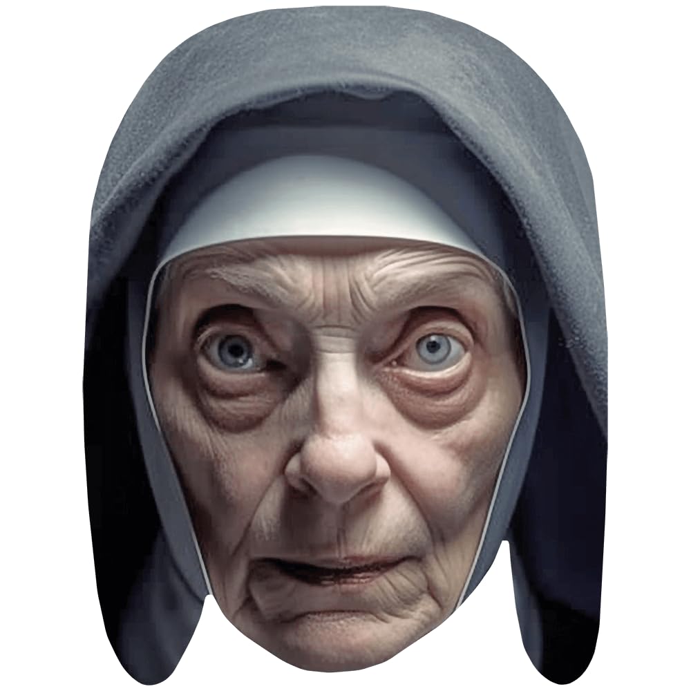 Celebrity Cutouts Lifelike Halloween (Staring Nun) Celebrity Mask, Flat Card Face, Fancy Dress Mask
