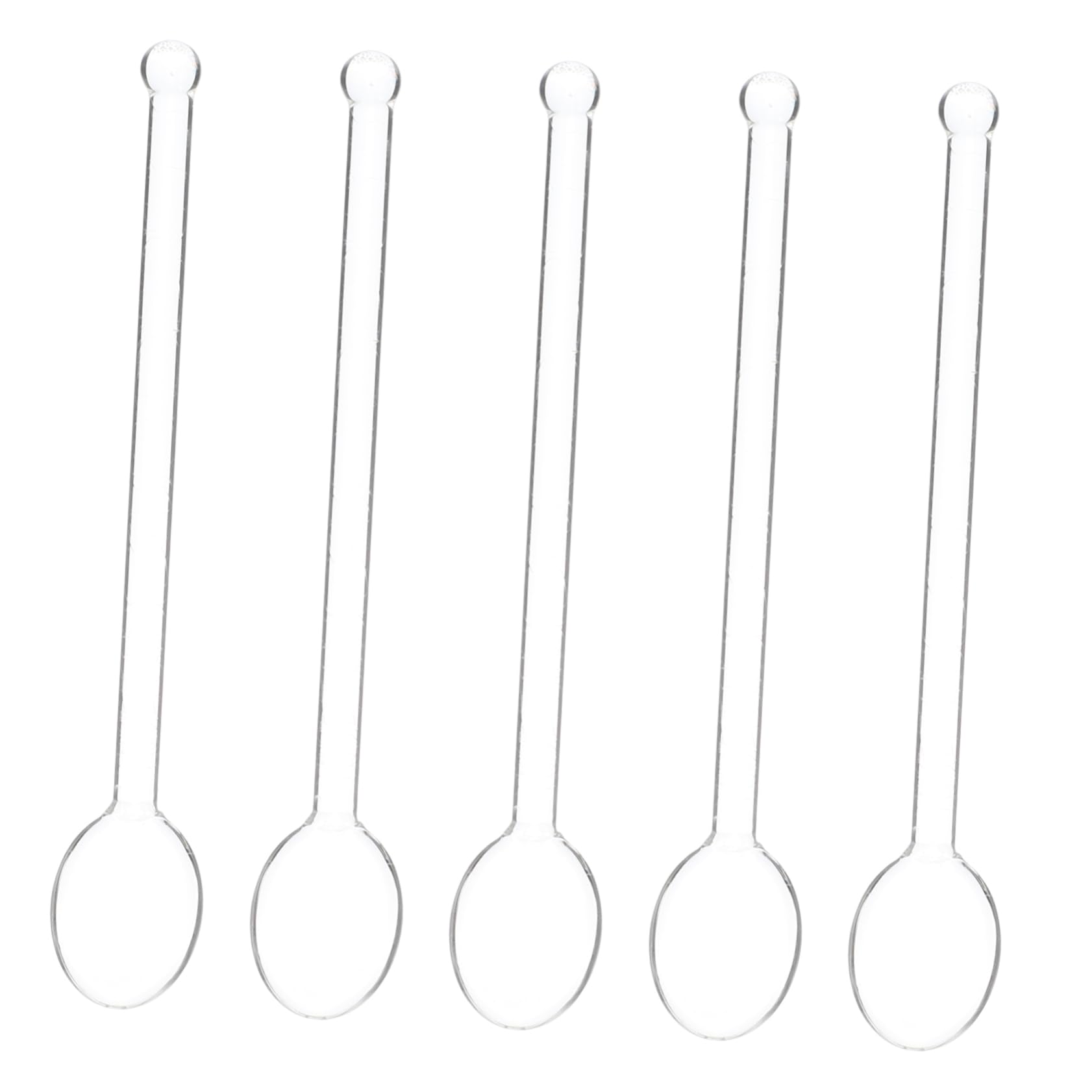 Ciieeo 15 Piezas Cuchara alta en borosilicato cucharas de condimentos de mesa cucharas de cafe agitador de café espresso cucharas agitadoras cuchara de vidrio familiar