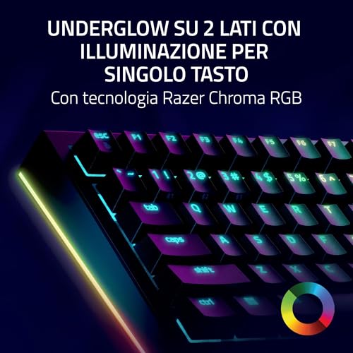 BlackWidow V4 Pro 75% - Tastiera da gioco wireless sostituibile a caldo - Display OLED (ghiera dei comandi, 4K Hz e connettività Bluetooth, poggiapolsi magnetico) Layout US ISO | Nero - Tastiera gaming - Immagine 6