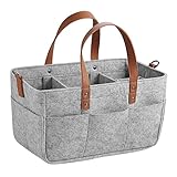 Harilla Baby-Wickeltasche aus Filz, geräumiges, stilvoll, mehrere Taschen, Handtasche, Wochenendtasche, Organizer für Babyprodukte, wiederverwendbar, hellgrau
