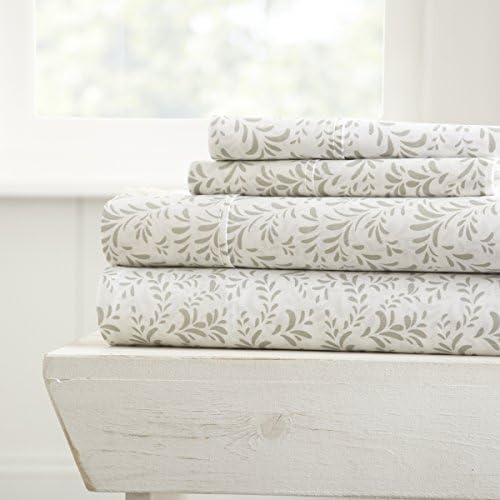 DDI 2275393 Soft Essentials? Premium Ultra Soft 3 Piece Burst of Vines Print Duvet Cover Set – Twin – Light Gray Case of 12