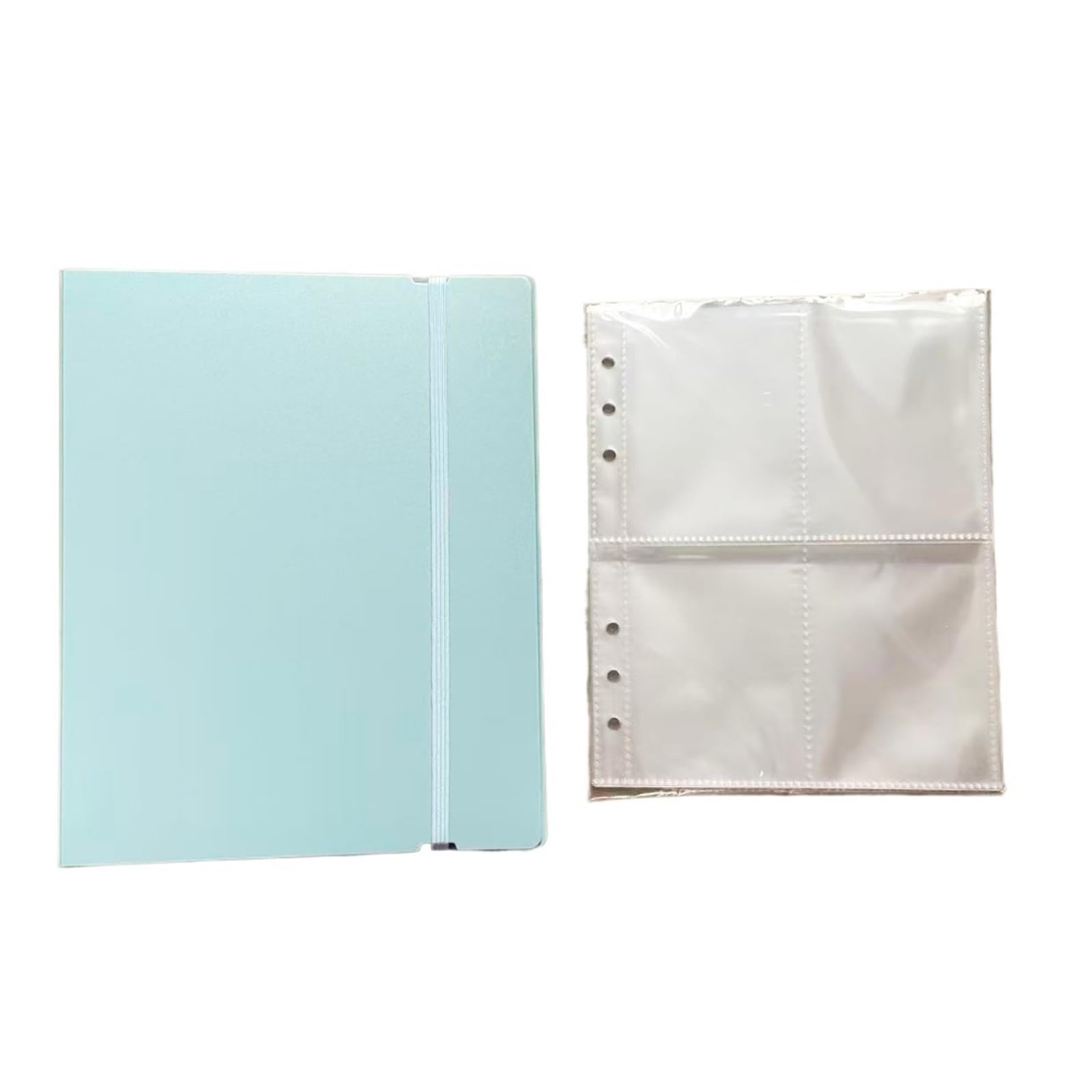 Photo Albums A5 Photocard Binder Cover Photo Album Simple Collect 3inch Idol Card Storage Loose-Leaf(Blue)