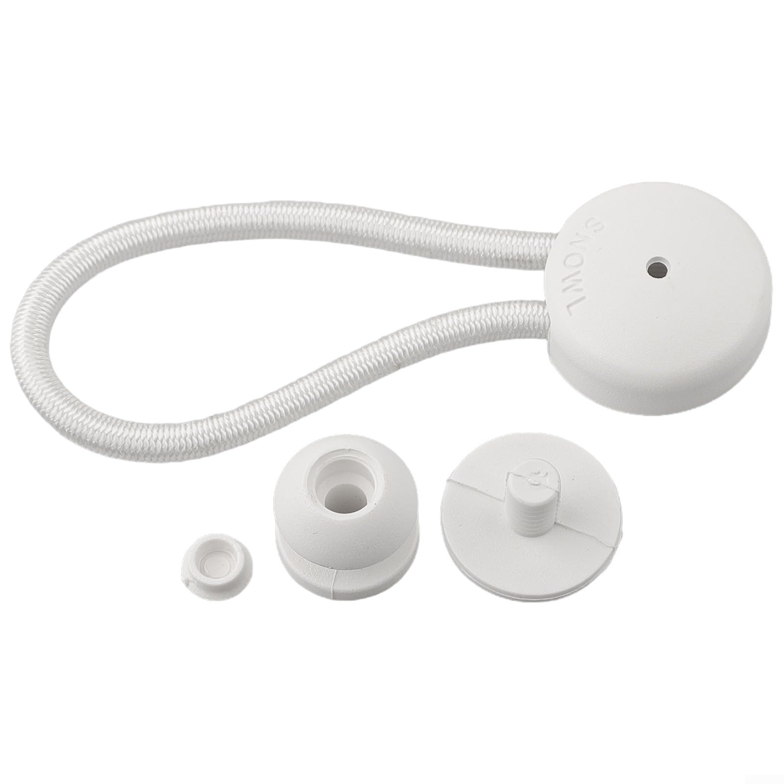 5 Pack Bungee Shock Cord Clips with Knob, Elastic Fastener for Tent Canopy Boat Yacht RV Cover, Nylon Rubber Adjustable Tension Strap Anchor Accessories(white)
