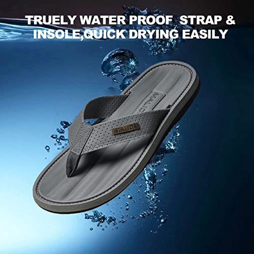 MALIDA Mens Flip Flops Non-Slip Bathroom Shower Shoes Waterproof Cushion foam Indoor and Outdoor Thong Sandals4